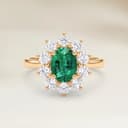 Bague Florale Emeraude de Zambie Ovale de 1,62ct