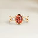Bague Epaulé Saphir Orange Ovale de 1,60ct — Tanzania