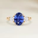 Bague Epaulée Saphir Bleu Ovale de 2,17ct — Sri Lanka