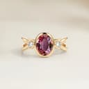Bague Epaulé Saphir Padparadscha Ovale de 1,84ct