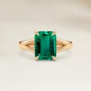 Bague Solitaire Emeraude de Zambie Rectangle de 1,32ct