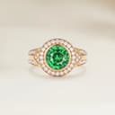 Bague Art Deco Grenat Rond de 1,23ct