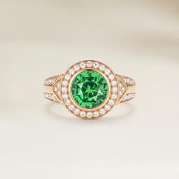 Anillo Art Déco de granate redondo de 1,23 ct
