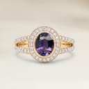 Anillo Vintage de Zafiro Violeta Ovalado de 1,51 ct