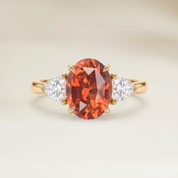 Anillo con Hombros de Zafiro Naranja Ovalado de 1,60 ct