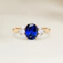 Bague Floral Saphir Bleu Ovale de 1,01ct