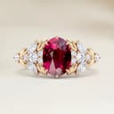Bague Florale Rubis du Mozambique Ovale de 1,50ct