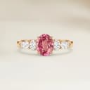 Bague Epaulé Saphir Padparadscha Ovale de 1,51ct