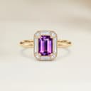 Bague Art Deco Saphir Violet Rectangle de 1,58ct