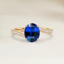 Bague Solitaire Saphir Bleu Ovale de 1,62ct