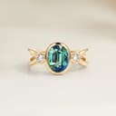 Bague Epaulé Saphir Teal Ovale de 1,02ct