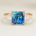Bague Art Deco Saphir Teal de 1,12ct