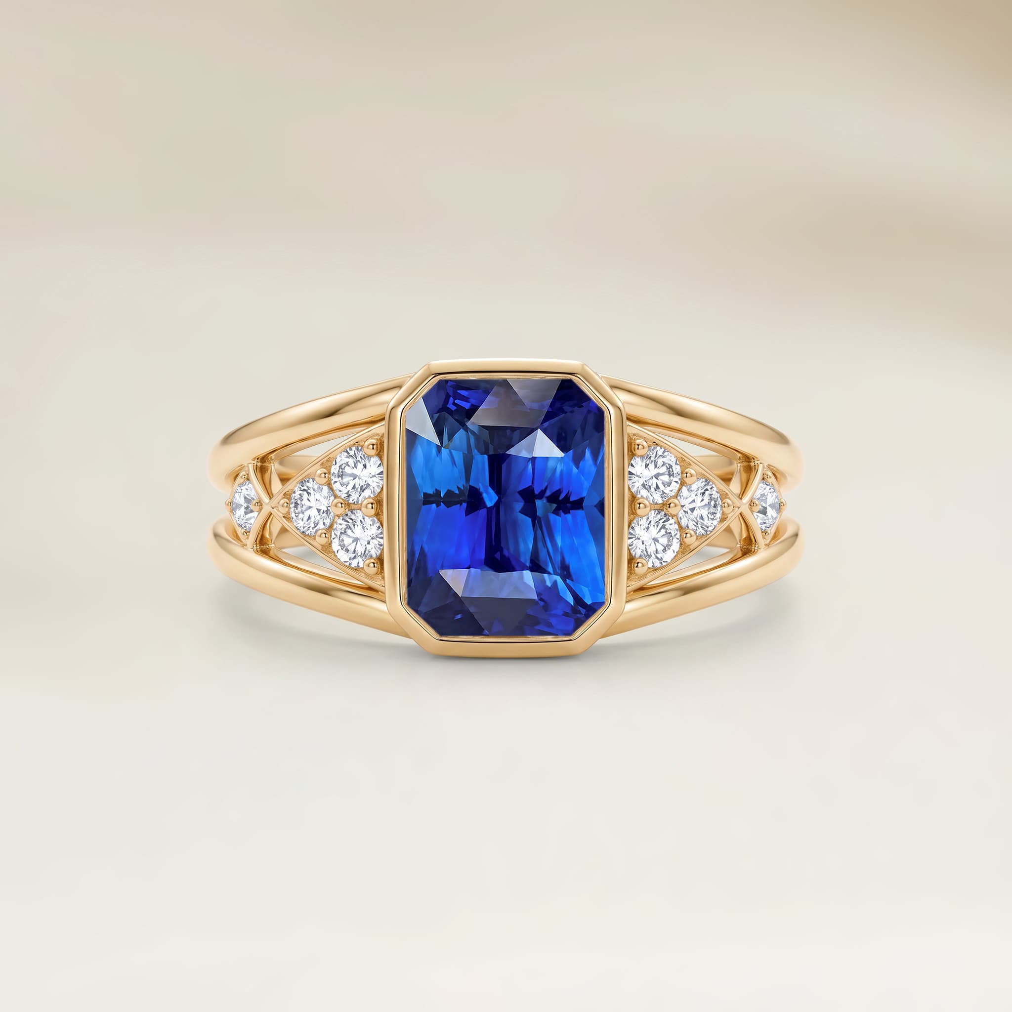 Bague Moderne Saphir Bleu de 2,55ct