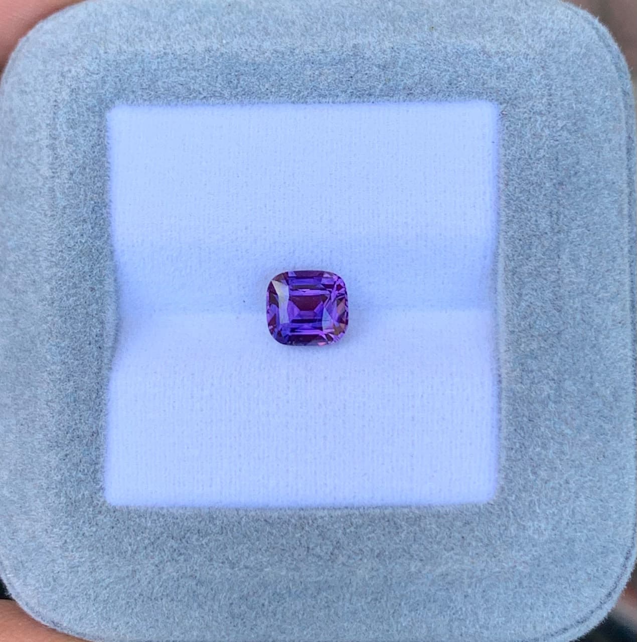 1.64 ct Purple Cushion Sapphire
