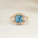 Bague Art Deco Saphir Bicolore Rectangle de 2,06ct
