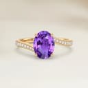 Bague Solitaire Saphir Violet Ovale de 1,11ct