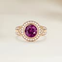 Bague Art Deco Saphir Rose Rond de 1,50ct