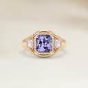 Bague Art Deco Saphir Violet Radiant de 1,62ct