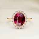 Bague Halo Rubis du Mozambique Ovale de 1,50ct