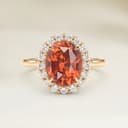 Bague Vintage Saphir Orange Ovale de 1,60ct