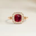 Bague Art Deco Rubis du Mozambique Coussin de 2,04ct