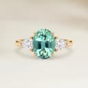 Bague Epaulé Tourmaline Verte Ovale de 1,02ct