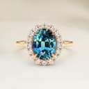 Vintage 1.56ct Oval Teal Sapphire Ring