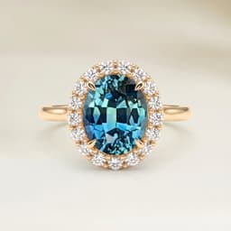 Anello Vintage con Zaffiro Teal Ovale da 1,56 ct