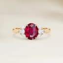 Bague Floral Rubis du Mozambique Ovale de 2,14ct