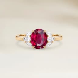 Bague Floral Rubis du Mozambique Ovale de 2,14ct