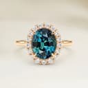 Bague Vintage Saphir Teal Ovale de 1,67ct