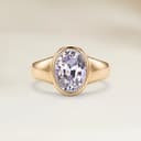 Bague Solitaire Saphir Violet Ovale de 1,84ct