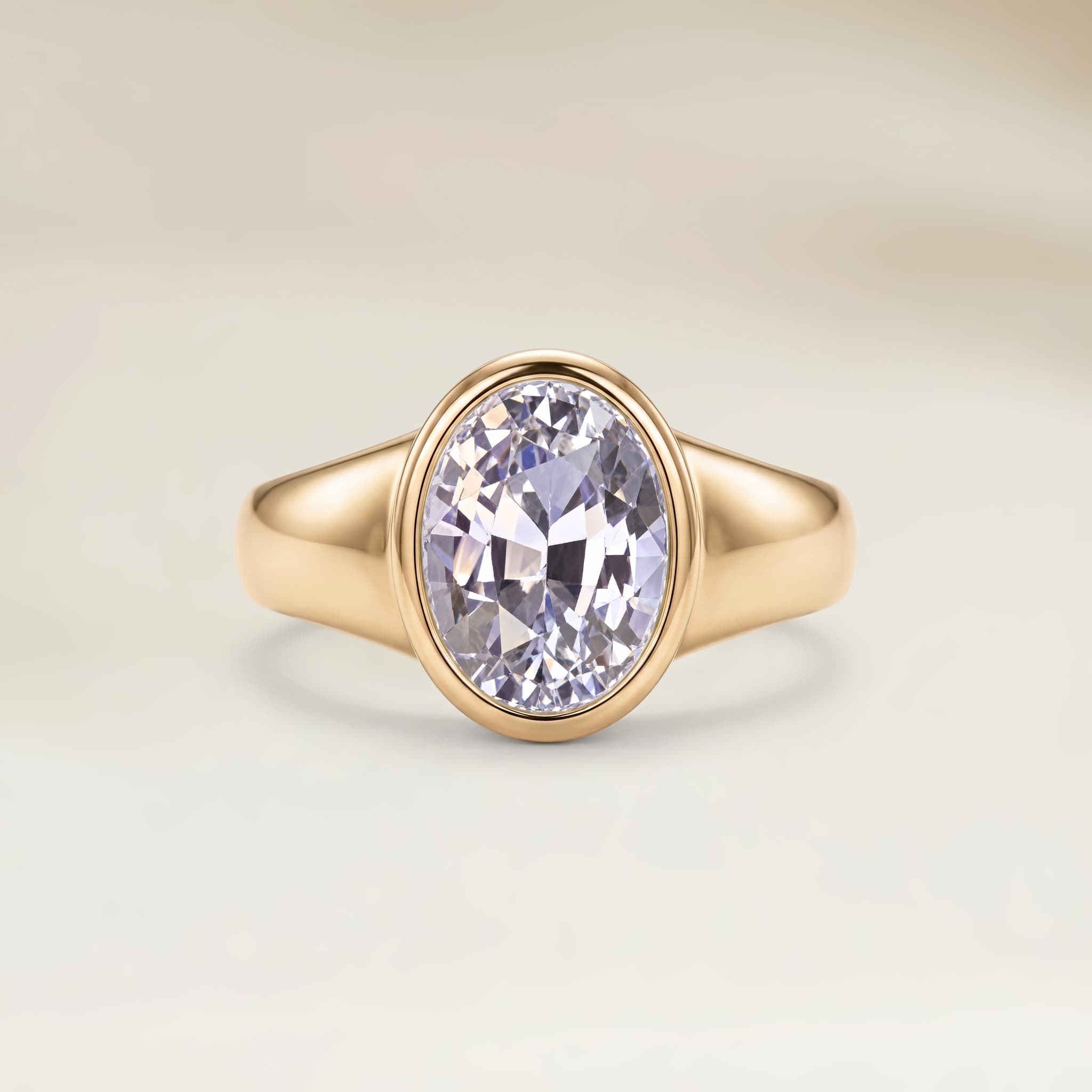 Bague Solitaire Saphir Violet Ovale de 1,84ct