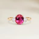 Bague Floral Spinelle Rose Ovale de 1,59ct