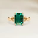 Bague Solitaire Emeraude de Zambie Rectangle de 1,46ct