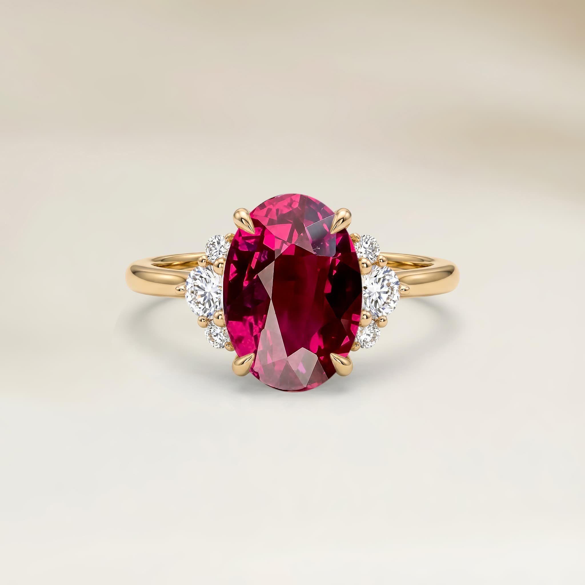 Bague Epaulée Rubis du Mozambique Ovale de 1,50ct