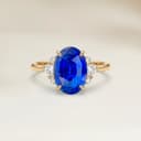 Bague Epaulée Saphir Bleu Ovale de 3,07ct