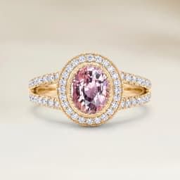 Bague Vintage Saphir Rose Ovale de 2,07ct
