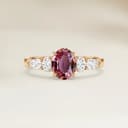 Bague Epaulé Saphir Padparadscha Ovale de 1,84ct