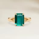 Bague Solitaire Emeraude de Zambie Rectangle de 1,34ct