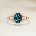 Bague Florale Saphir Teal Madagascar de 1,67ct