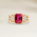 Bague Moderne Spinelle Rose Rectangle de 2,15ct