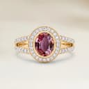 Anello Vintage con Zaffiro Padparadscha Ovale da 1,84 ct