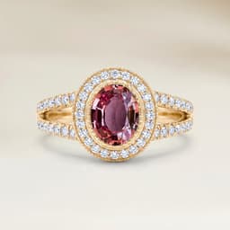 Bague Vintage Saphir Padparadscha Ovale de 1,84ct