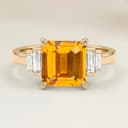 Bague Art Deco Saphir Jaune Rectangle de 1,52ct
