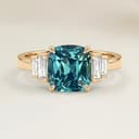 Bague Art Deco Saphir Teal Coussin de 1,31ct
