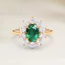 Bague Florale Emeraude de Zambie Ovale de 1,98ct