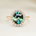 Bague Vintage Saphir Teal Ovale de 2,04ct