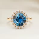 Bague Vintage Saphir Teal Rond de 1,55ct