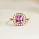 Bague Art Deco Saphir Padparadscha de 1,53ct